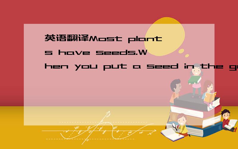 英语翻译Most plants have seeds.When you put a seed in the ground