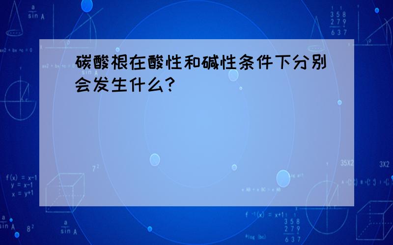 碳酸根在酸性和碱性条件下分别会发生什么?