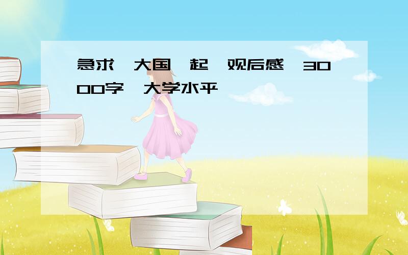 急求《大国崛起》观后感,3000字,大学水平