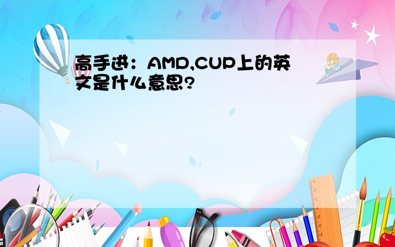 高手进：AMD,CUP上的英文是什么意思?