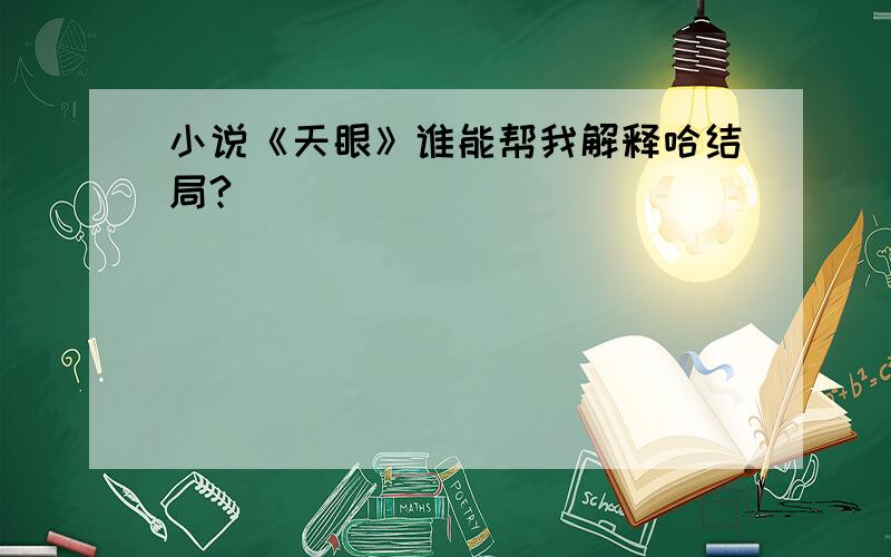 小说《天眼》谁能帮我解释哈结局?