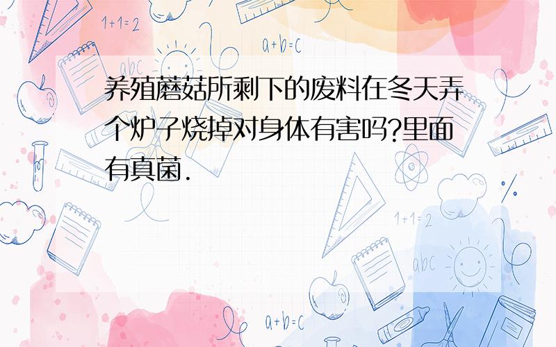 养殖蘑菇所剩下的废料在冬天弄个炉子烧掉对身体有害吗?里面有真菌.