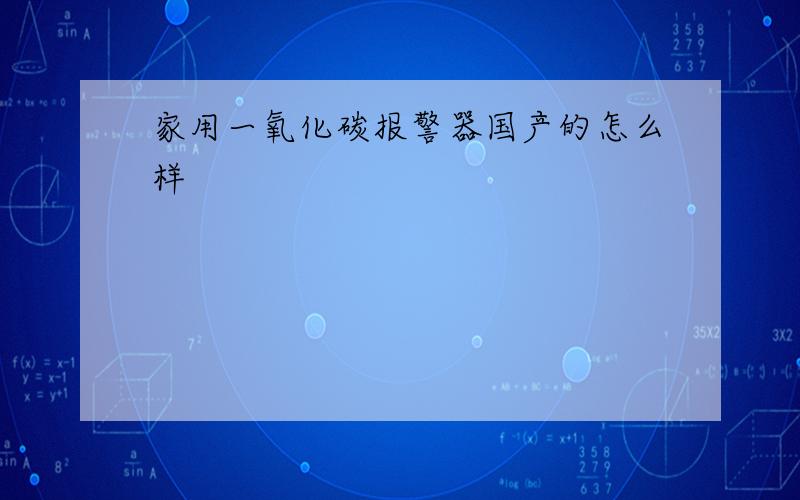 家用一氧化碳报警器国产的怎么样