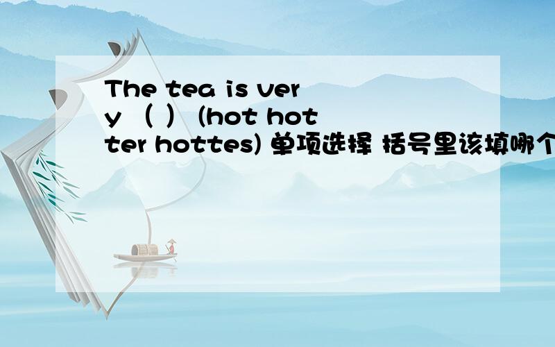 The tea is very （ ） (hot hotter hottes) 单项选择 括号里该填哪个单词