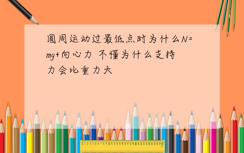 圆周运动过最低点时为什么N=mg+向心力 不懂为什么支持力会比重力大