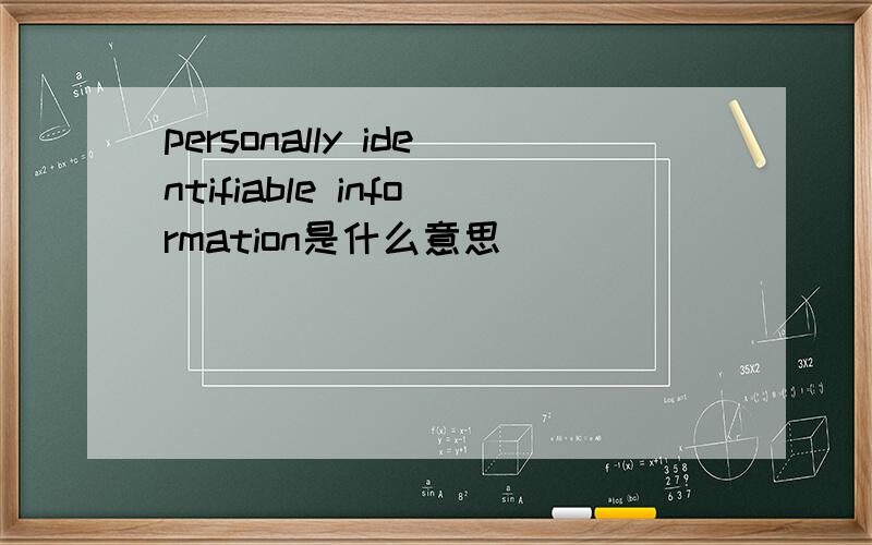 personally identifiable information是什么意思