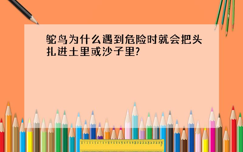 鸵鸟为什么遇到危险时就会把头扎进土里或沙子里?