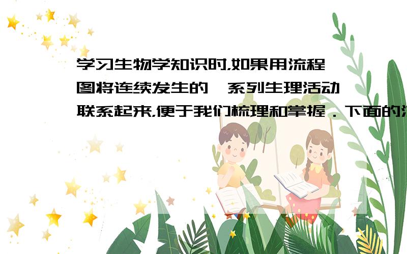 学习生物学知识时，如果用流程图将连续发生的一系列生理活动联系起来，便于我们梳理和掌握．下面的流程图正确的是（　　）