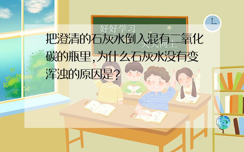 把澄清的石灰水倒入混有二氧化碳的瓶里,为什么石灰水没有变浑浊的原因是?