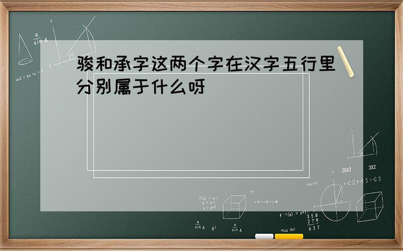 骏和承字这两个字在汉字五行里分别属于什么呀