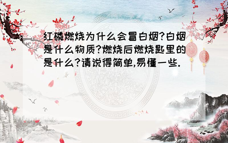 红磷燃烧为什么会冒白烟?白烟是什么物质?燃烧后燃烧匙里的是什么?请说得简单,易懂一些.