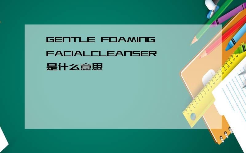 GENTLE FOAMINGFACIALCLEANSER是什么意思