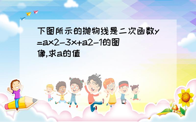 下图所示的抛物线是二次函数y=ax2-3x+a2-1的图像,求a的值