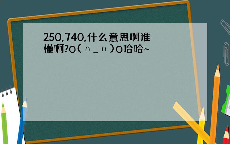 250,740,什么意思啊谁懂啊?O(∩_∩)O哈哈~