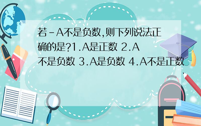 若-A不是负数,则下列说法正确的是?1.A是正数 2.A不是负数 3.A是负数 4.A不是正数