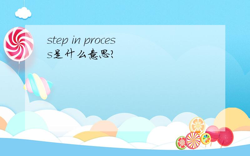 step in process是什么意思?