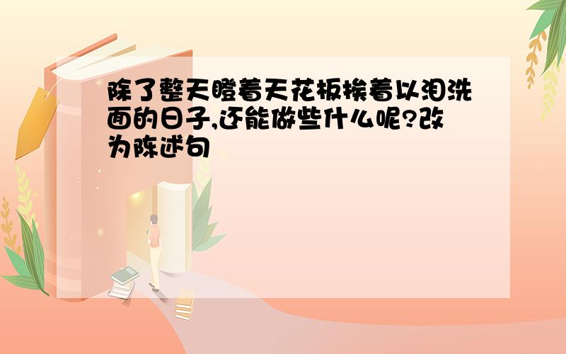 除了整天瞪着天花板挨着以泪洗面的日子,还能做些什么呢?改为陈述句