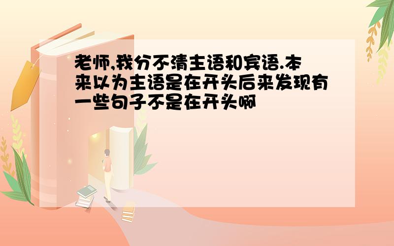 老师,我分不清主语和宾语.本来以为主语是在开头后来发现有一些句子不是在开头啊