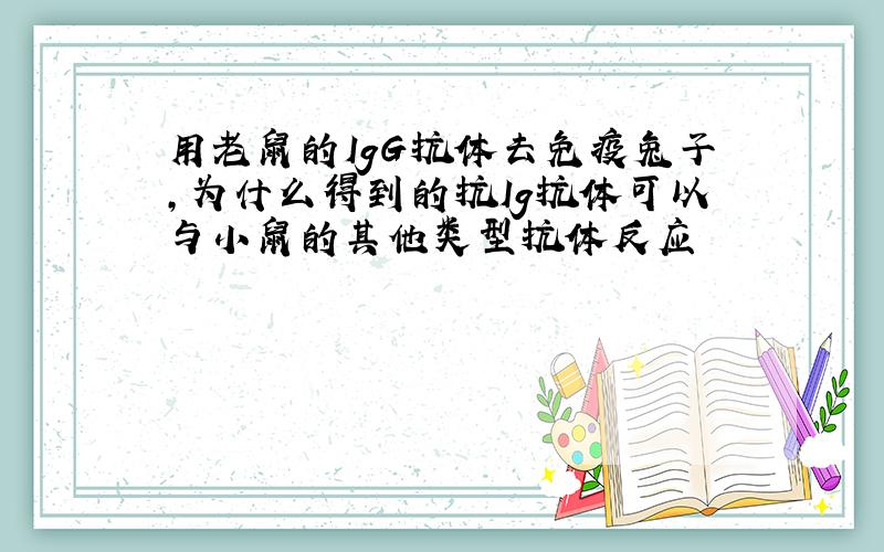 用老鼠的IgG抗体去免疫兔子,为什么得到的抗Ig抗体可以与小鼠的其他类型抗体反应