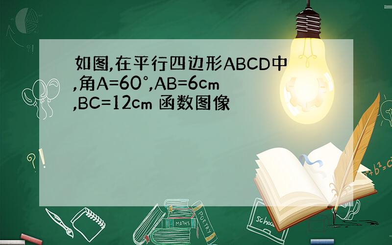 如图,在平行四边形ABCD中,角A=60°,AB=6cm,BC=12cm 函数图像