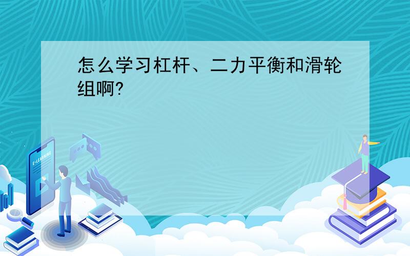 怎么学习杠杆、二力平衡和滑轮组啊?