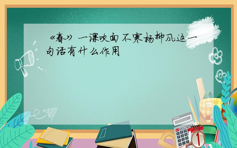 《春》一课吹面不寒杨柳风这一句话有什么作用