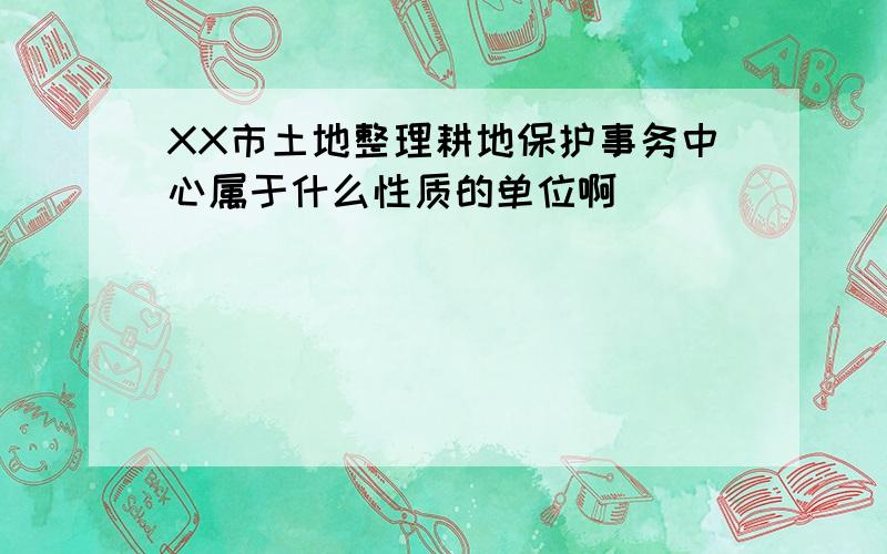 XX市土地整理耕地保护事务中心属于什么性质的单位啊