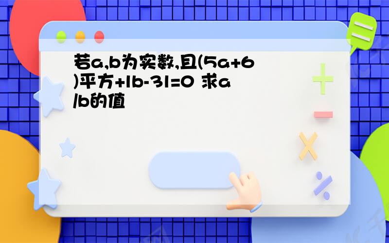 若a,b为实数,且(5a+6)平方+lb-3l=0 求a/b的值