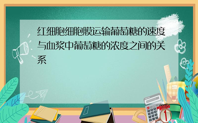 红细胞细胞膜运输葡萄糖的速度与血浆中葡萄糖的浓度之间的关系