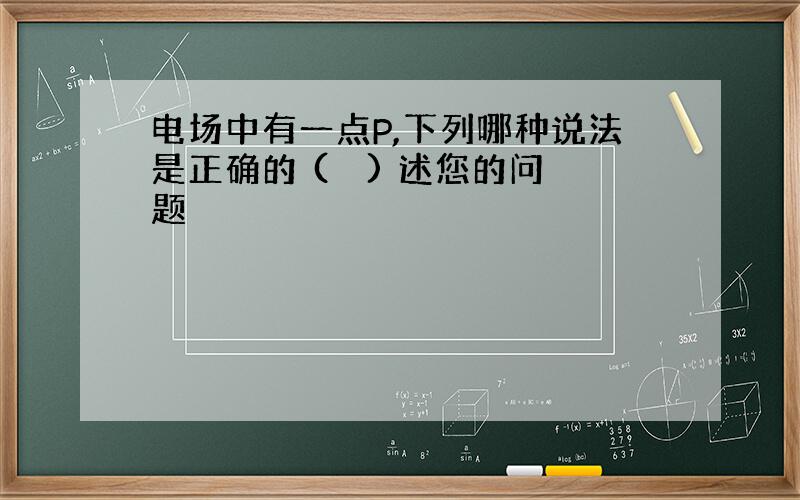 电场中有一点P,下列哪种说法是正确的 (　 ) 述您的问题