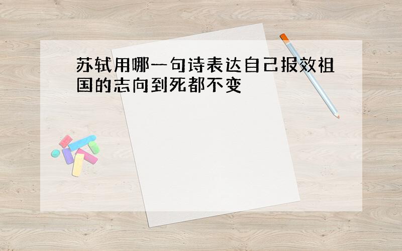 苏轼用哪一句诗表达自己报效祖国的志向到死都不变