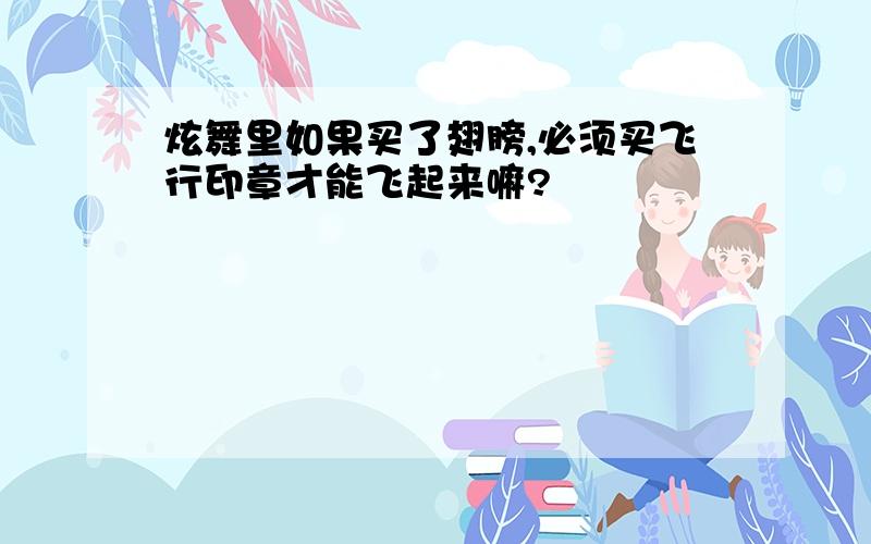 炫舞里如果买了翅膀,必须买飞行印章才能飞起来嘛?