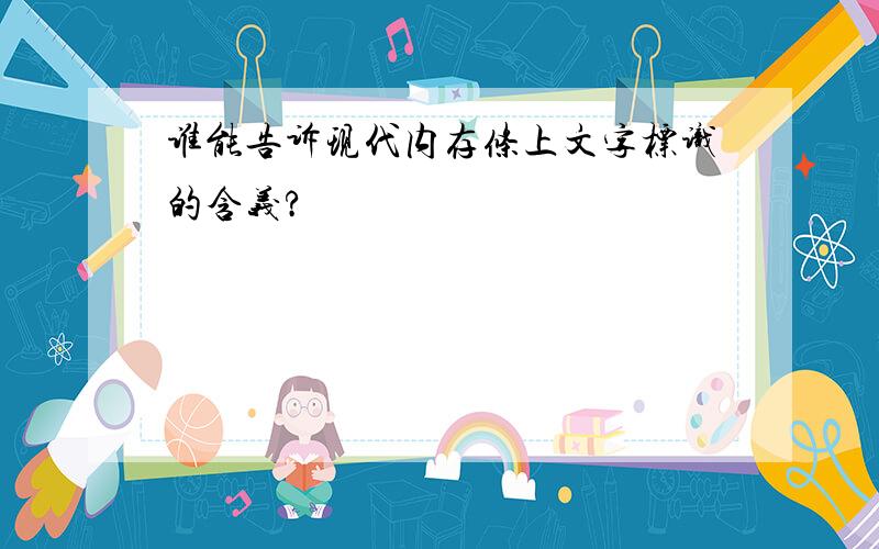 谁能告诉现代内存条上文字标识的含义?