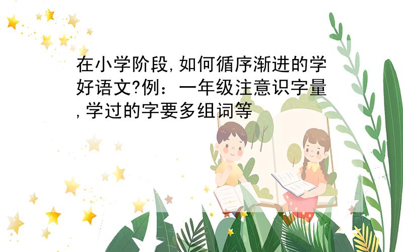 在小学阶段,如何循序渐进的学好语文?例：一年级注意识字量,学过的字要多组词等