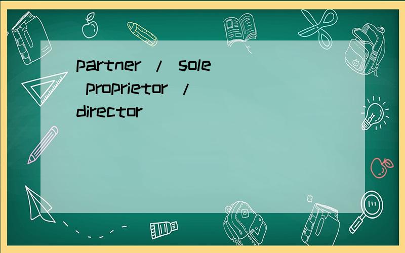 partner / sole proprietor / director