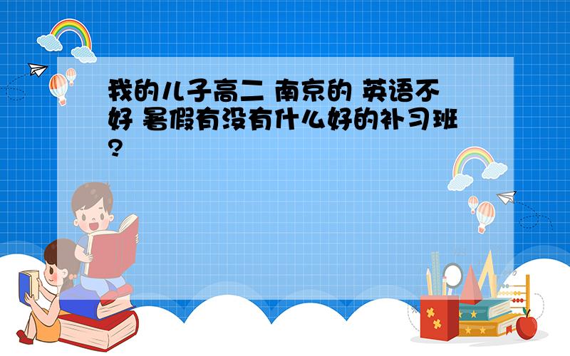 我的儿子高二 南京的 英语不好 暑假有没有什么好的补习班?