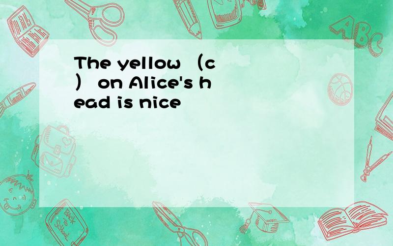 The yellow （c ） on Alice's head is nice