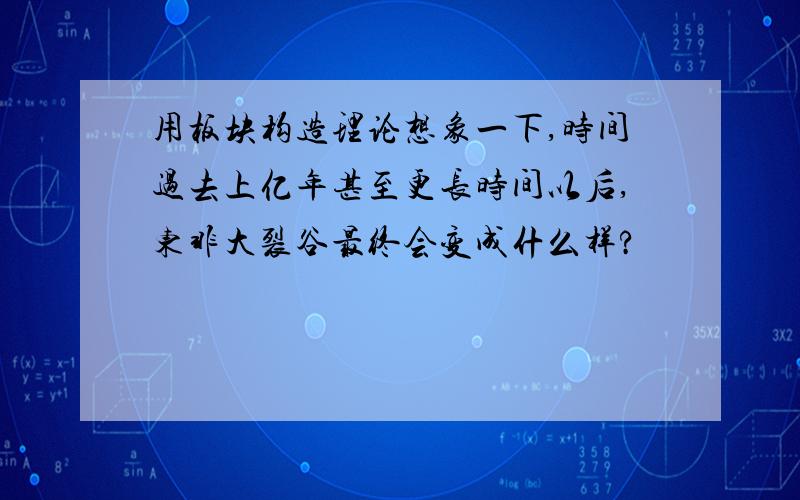 用板块构造理论想象一下,时间过去上亿年甚至更长时间以后,东非大裂谷最终会变成什么样?