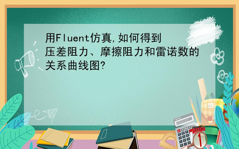 用Fluent仿真,如何得到压差阻力、摩擦阻力和雷诺数的关系曲线图?