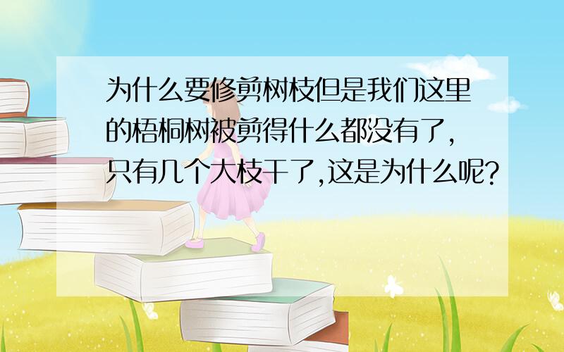 为什么要修剪树枝但是我们这里的梧桐树被剪得什么都没有了,只有几个大枝干了,这是为什么呢?