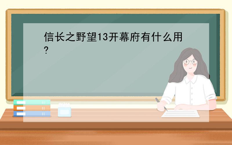 信长之野望13开幕府有什么用?