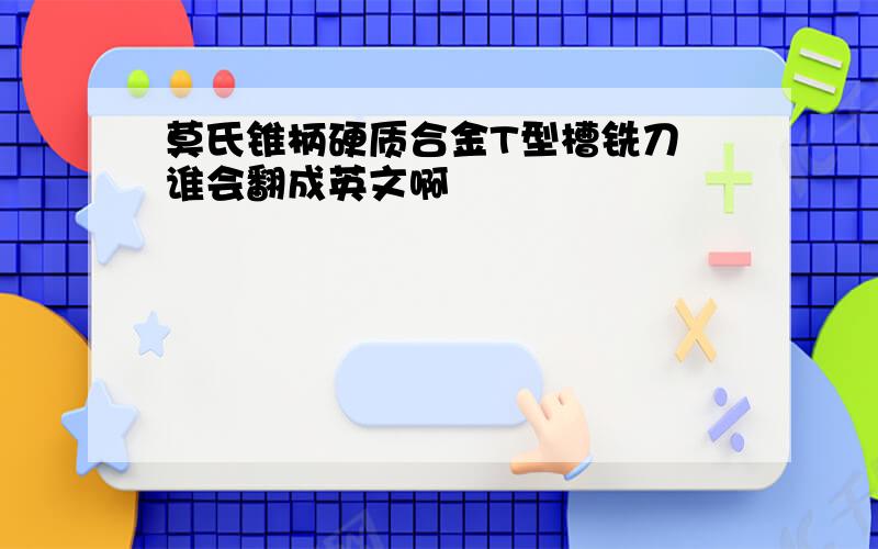 莫氏锥柄硬质合金T型槽铣刀 谁会翻成英文啊