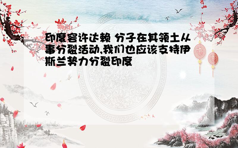 印度容许达赖 分子在其领土从事分裂活动,我们也应该支持伊斯兰势力分裂印度