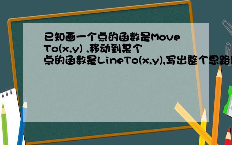 已知画一个点的函数是MoveTo(x,y) ,移动到某个点的函数是LineTo(x,y),写出整个思路以实现下面图中的效