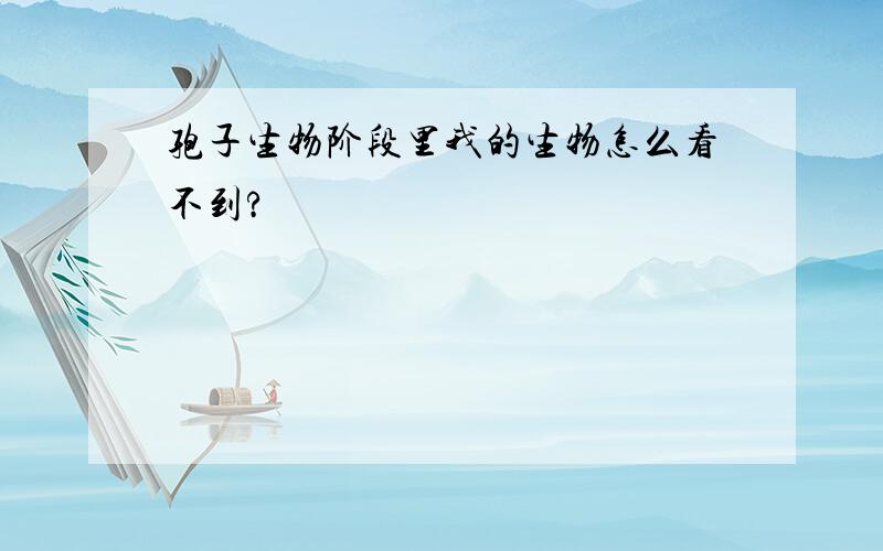 孢子生物阶段里我的生物怎么看不到?