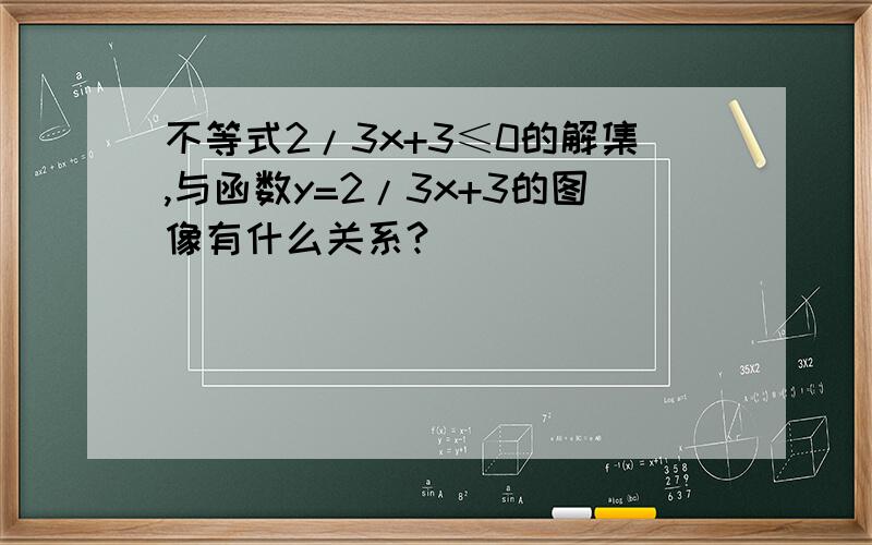 不等式2/3x+3≤0的解集,与函数y=2/3x+3的图像有什么关系?