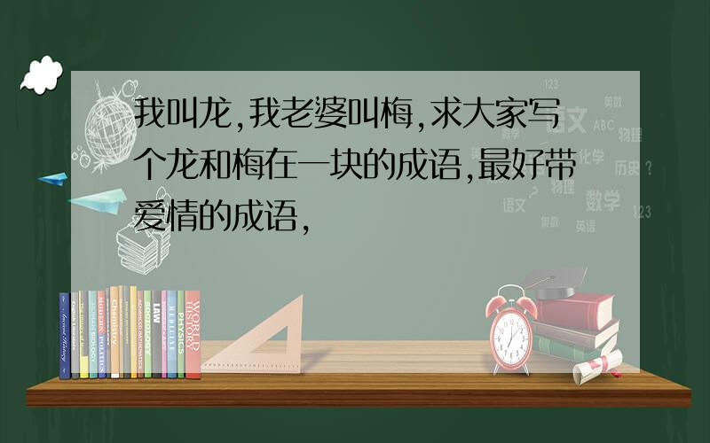 我叫龙,我老婆叫梅,求大家写个龙和梅在一块的成语,最好带爱情的成语,