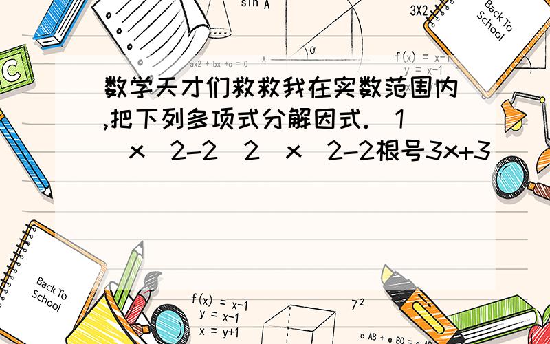 数学天才们救救我在实数范围内,把下列多项式分解因式.(1)x^2-2(2)x^2-2根号3x+3