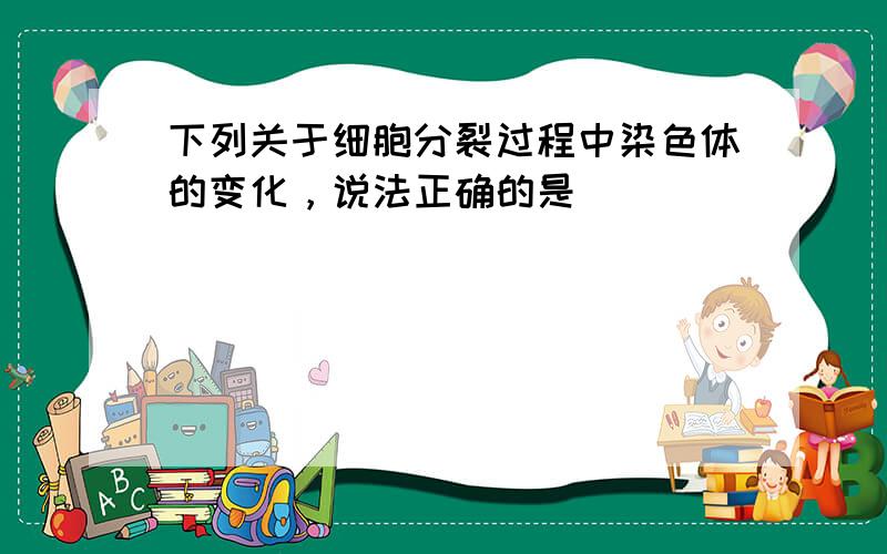 下列关于细胞分裂过程中染色体的变化，说法正确的是（　　）