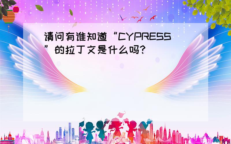 请问有谁知道“CYPRESS”的拉丁文是什么吗?